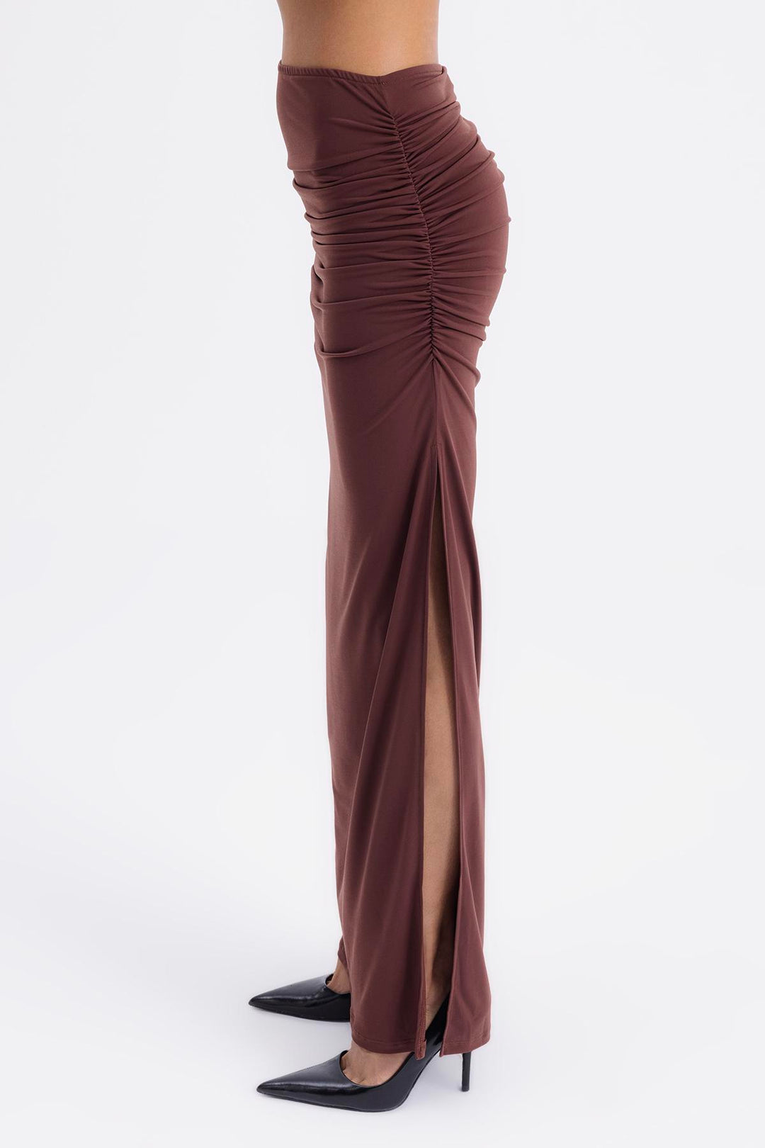 Isabella Brown Draped Skirt