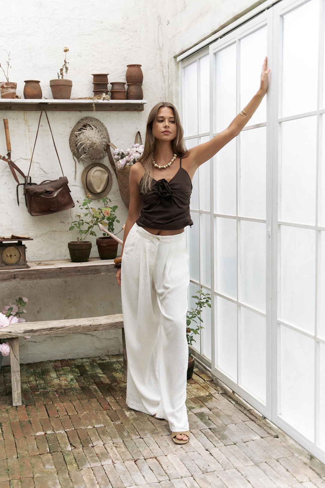 Isla Rose Detail Crop - Mocha Brown