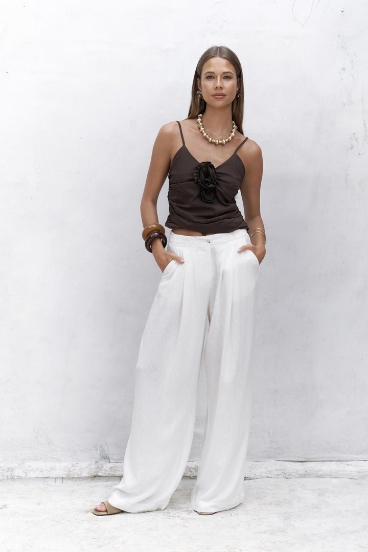 Isla Rose Detail Crop - Mocha Brown