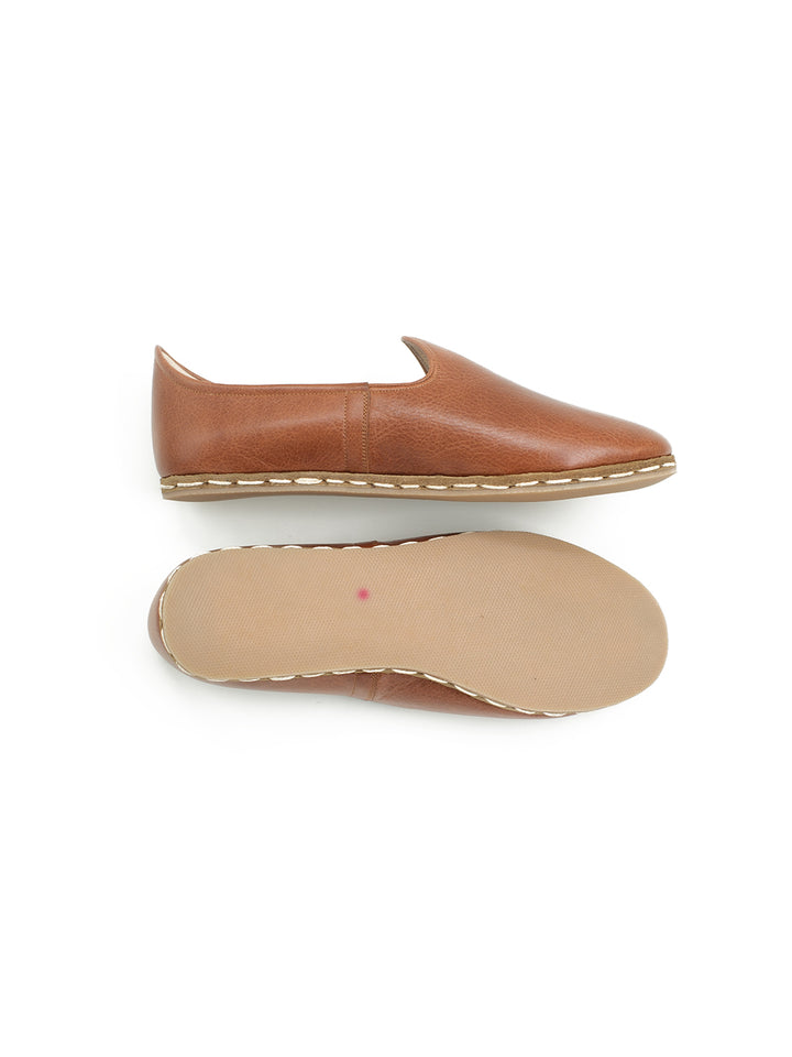 WOMEN'S Toffee Brown SLIP ON SHOES - LEATHER