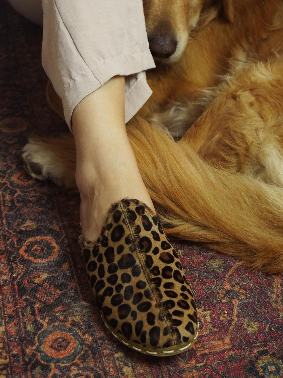 Women's Leopard Flat Mules