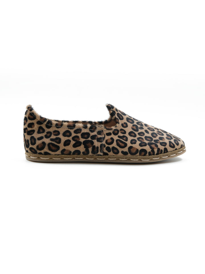 Women's Leopard Slip On Soes - Hair On Leather