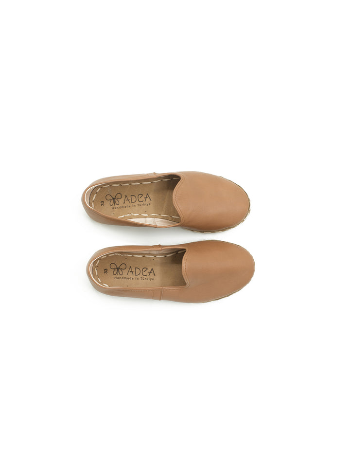 Kids' Lion Brown Slip On Shoes - Leather