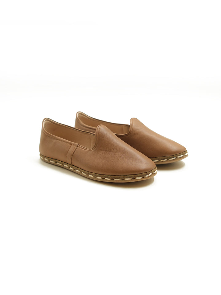 Kids' Lion Brown Slip On Shoes - Leather