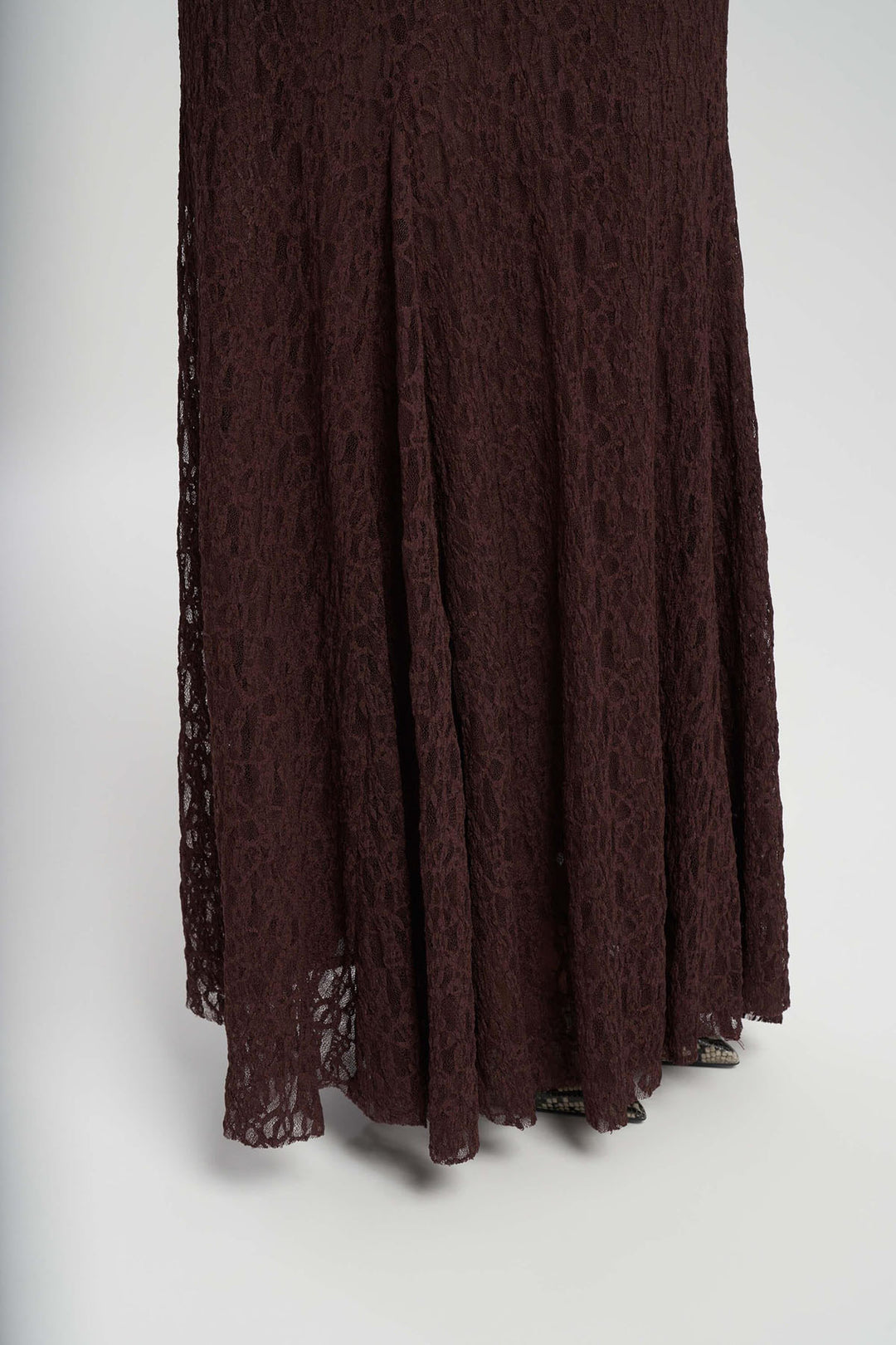 Midas Lace Long Skirt - Burgundy