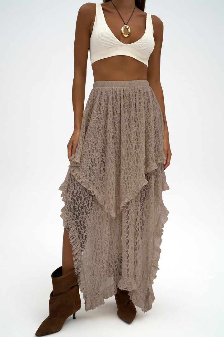 Kratos Asymmetric Skirt - Oatmeal