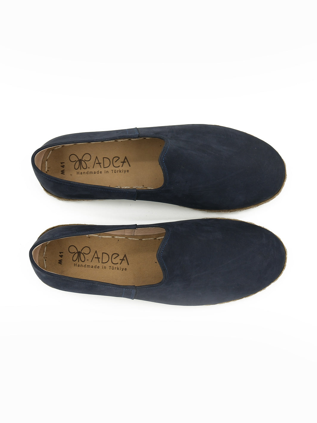 Men's Navy Blue Slip On Shoes - Nubuck Leather