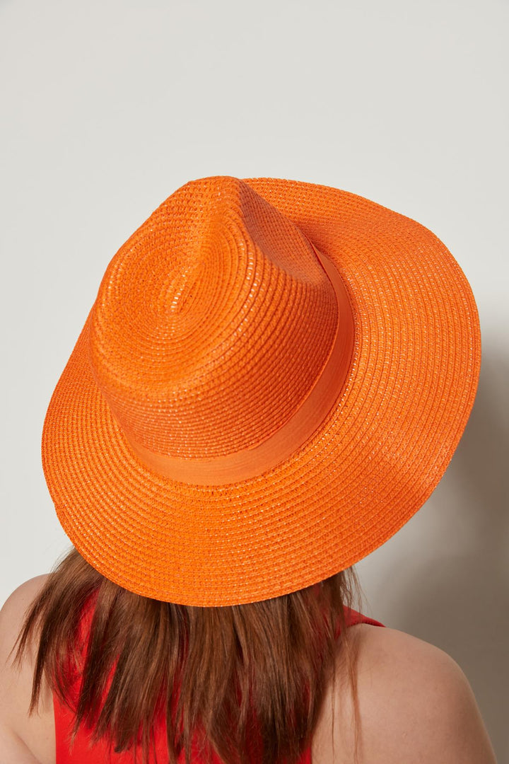 Wide Straw Hat With Ribbon Detail