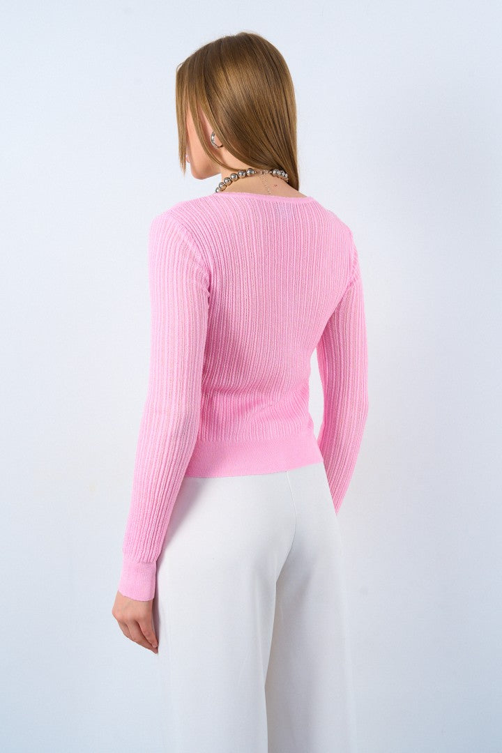 Pink Knit Cardigan