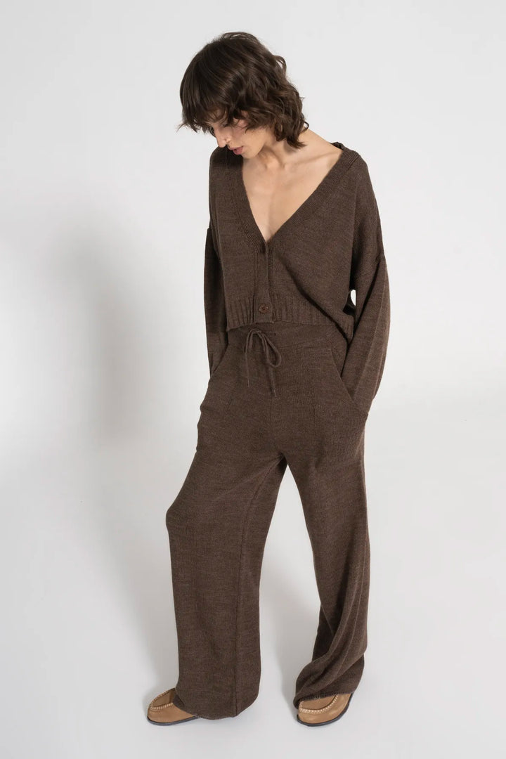 Pocketed Wide Knit Pant