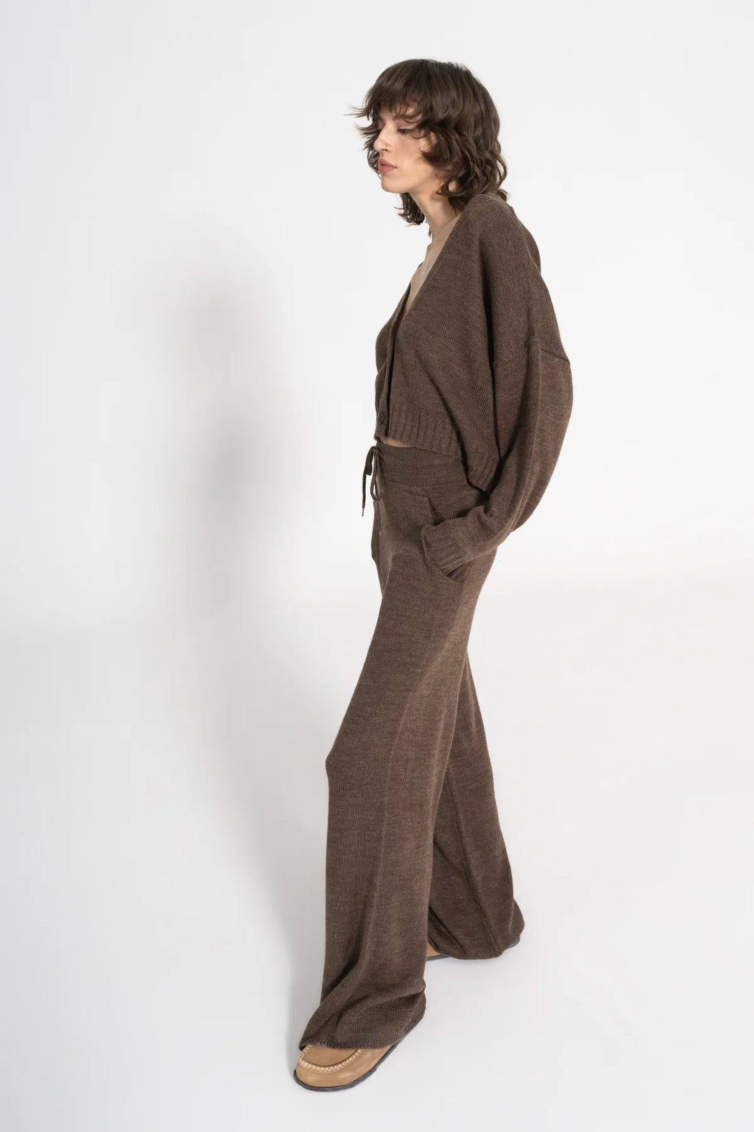 Pocketed Wide Knit Pant