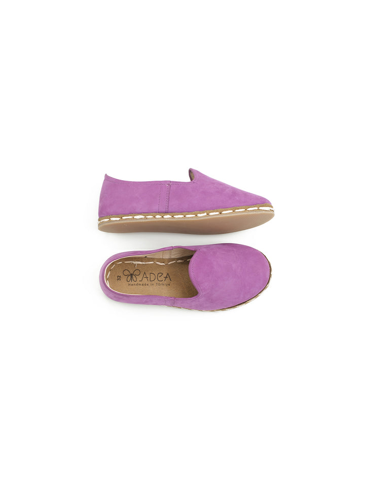 Kids' Purple Slip On Shoes - Nubuck Leather
