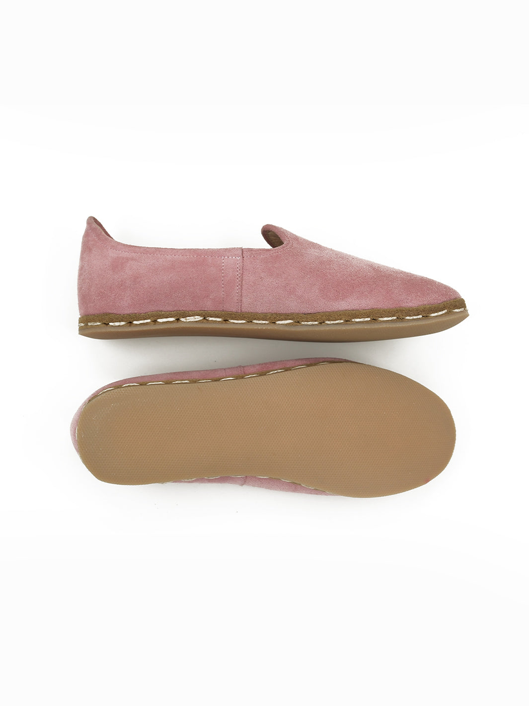 Women's Flamingo Pink Slip On Shoes - Suede Leather