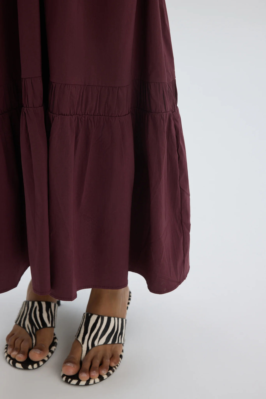 Rosette Wine Dress