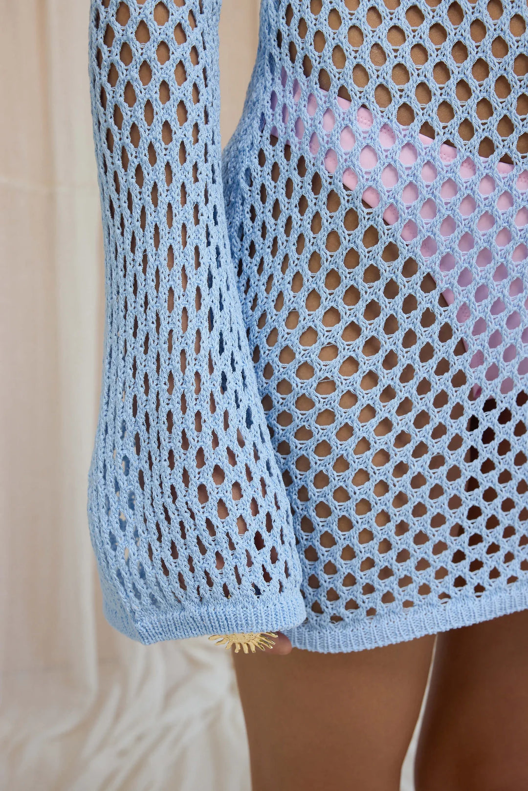 Ocean Crochet Mesh Mini Dress