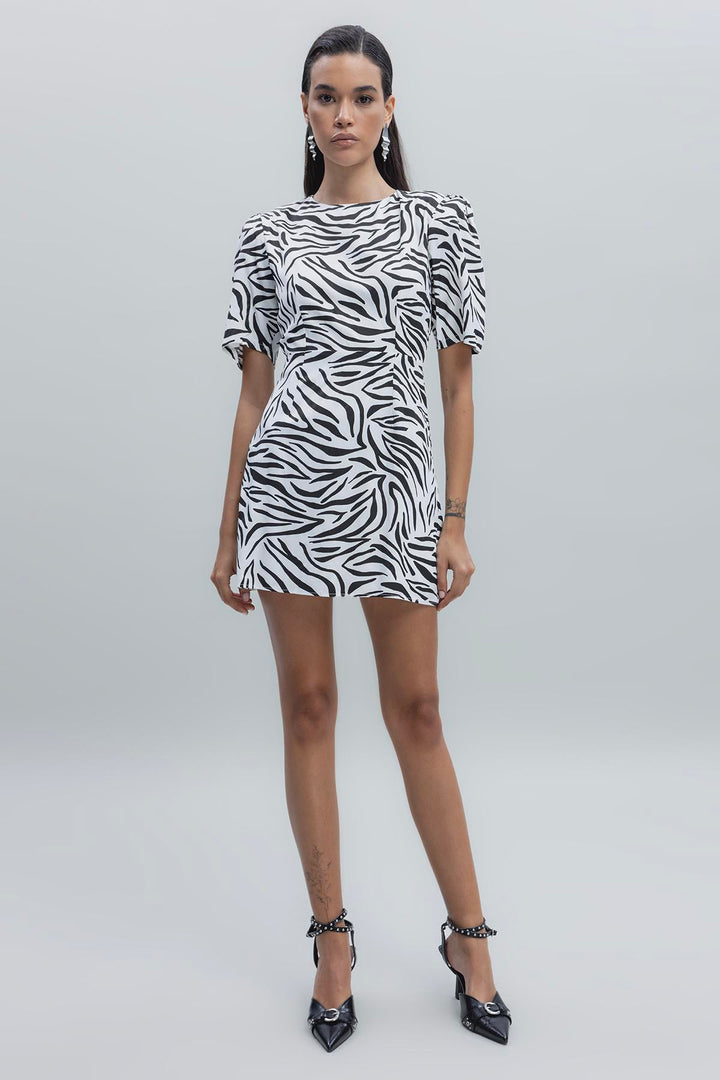 Satin Zebra Mini Dress