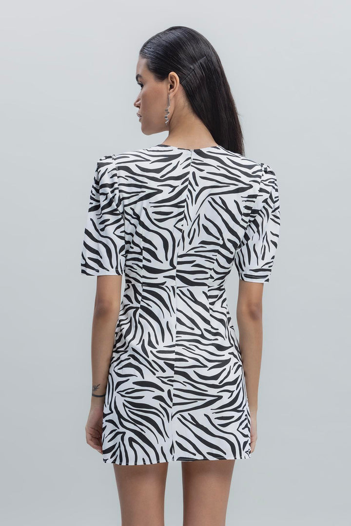 Satin Zebra Mini Dress