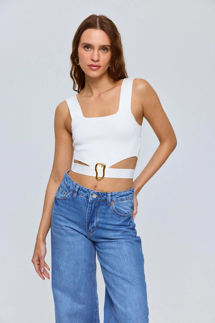 Sisi White Crop Top