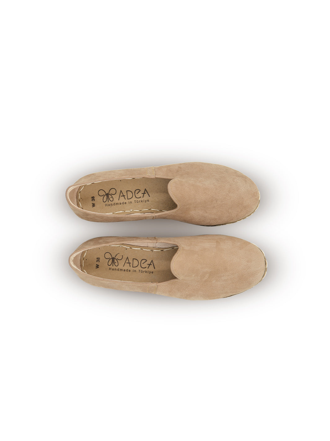 Women's Sand Beige Slip On Shoes - Nubuck Leather
