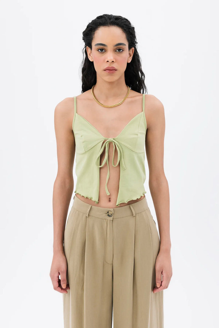 Strapped Crop Top - Green