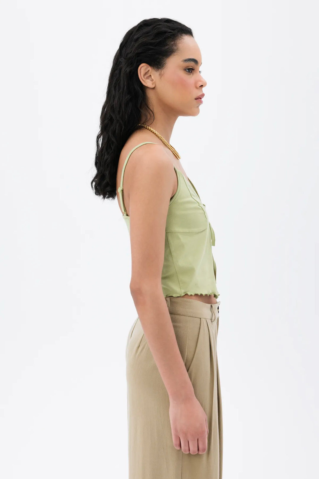 Strapped Crop Top - Green