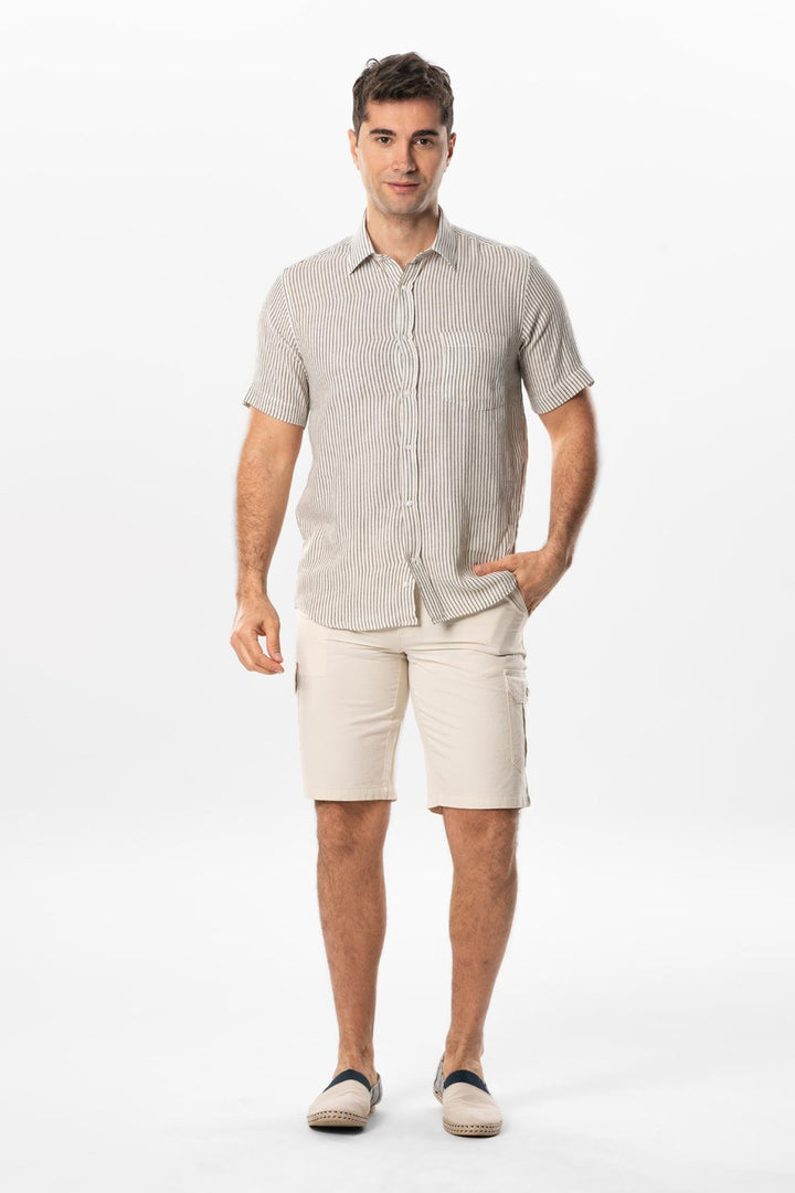 Men - Brown Striped Destin Shirt