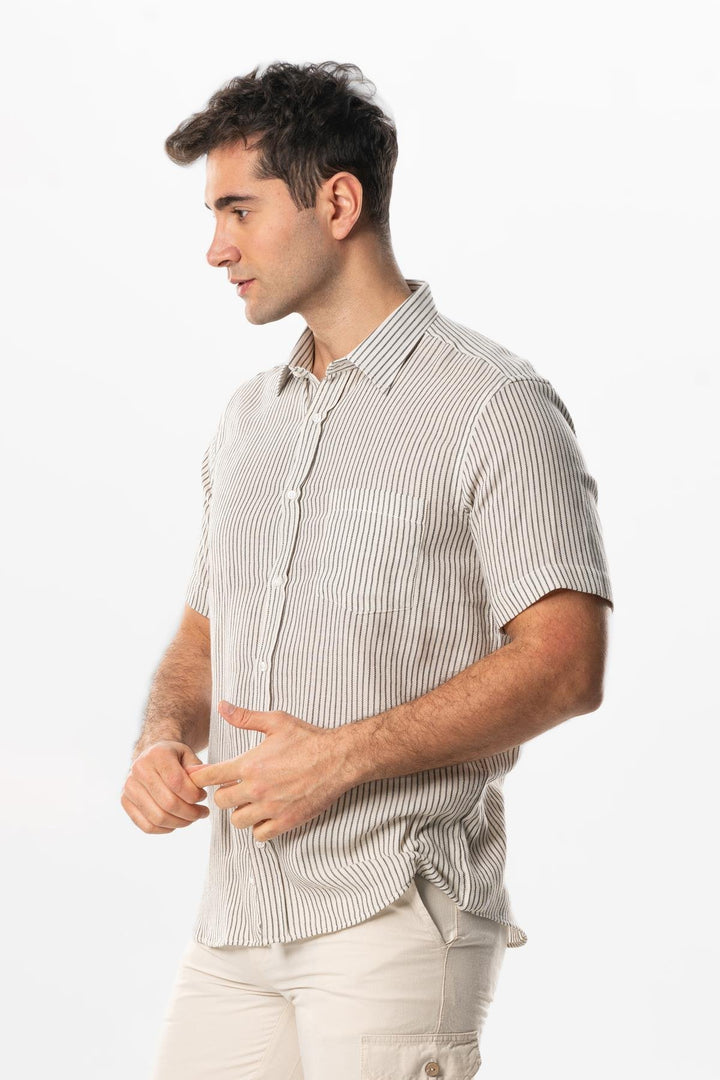 Men - Brown Striped Destin Shirt