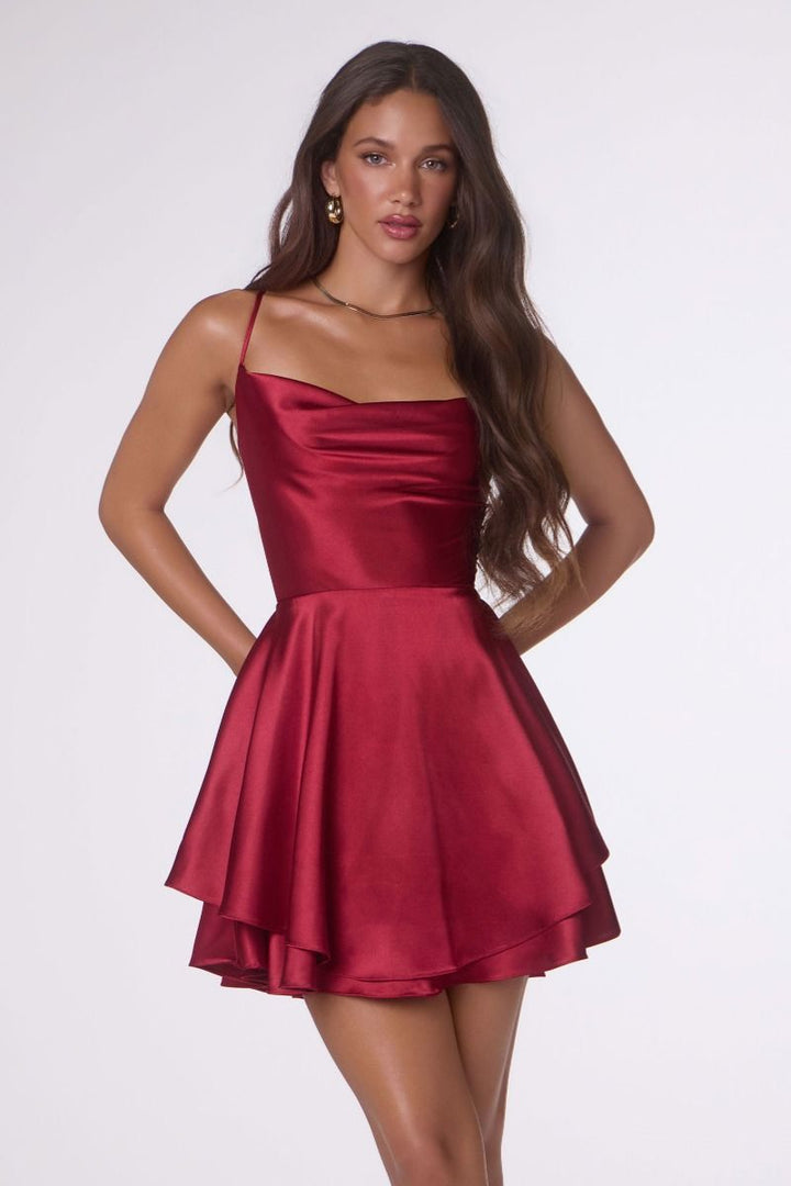 Giulietta Satin Mini Dress — Rubino