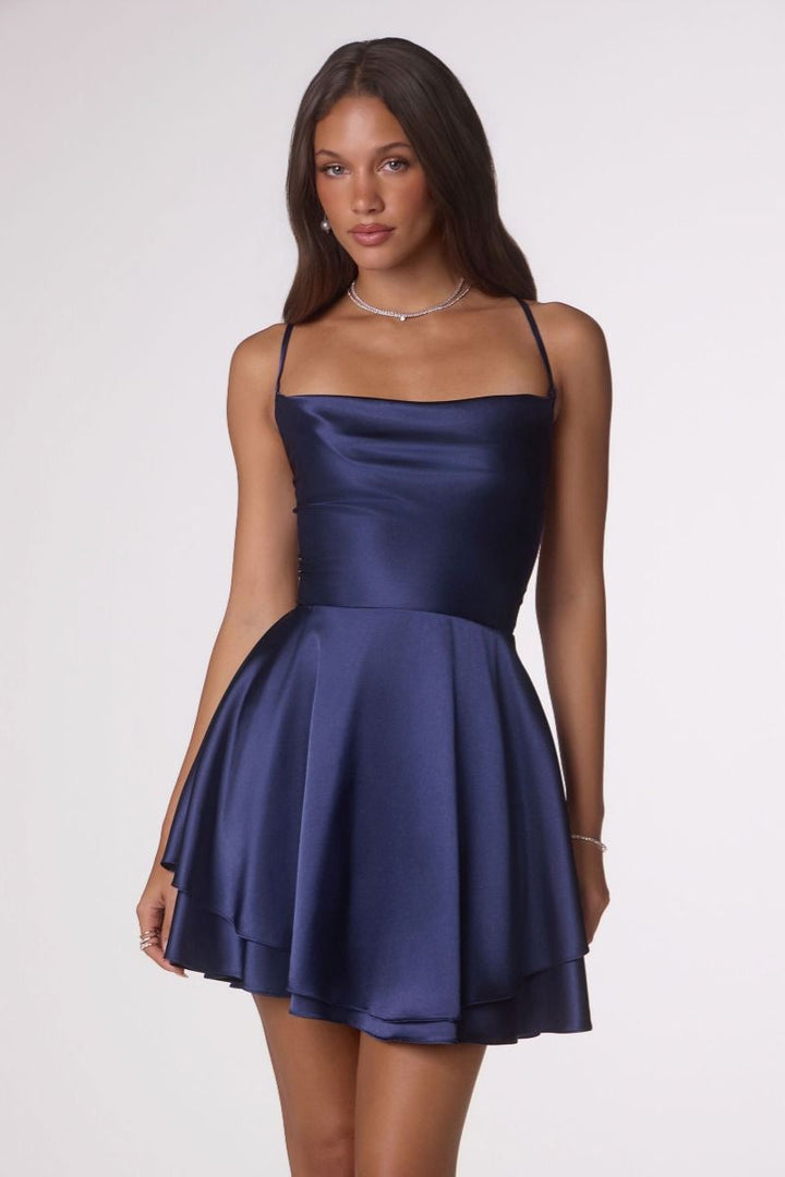 Giulietta Satin Mini Dress — Notte