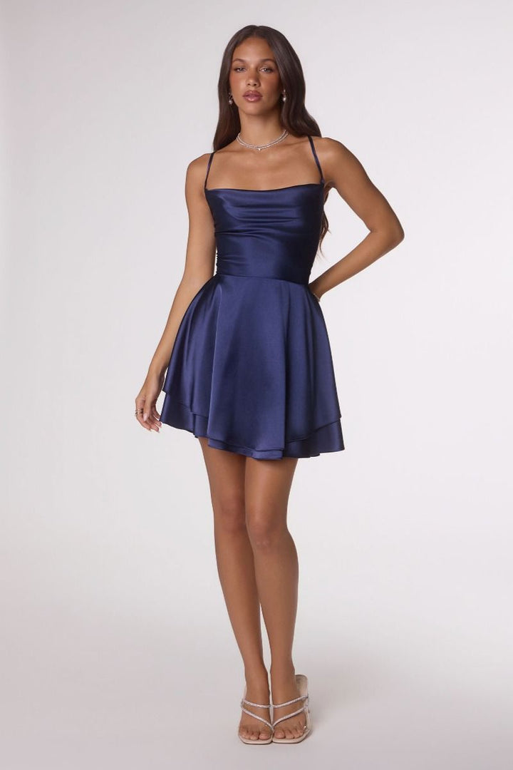 Giulietta Satin Mini Dress — Notte