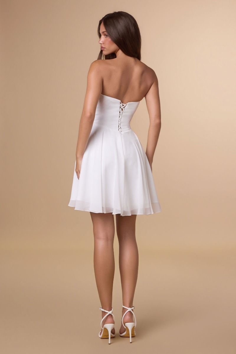 Geneviève Off White Corset Mini Dress