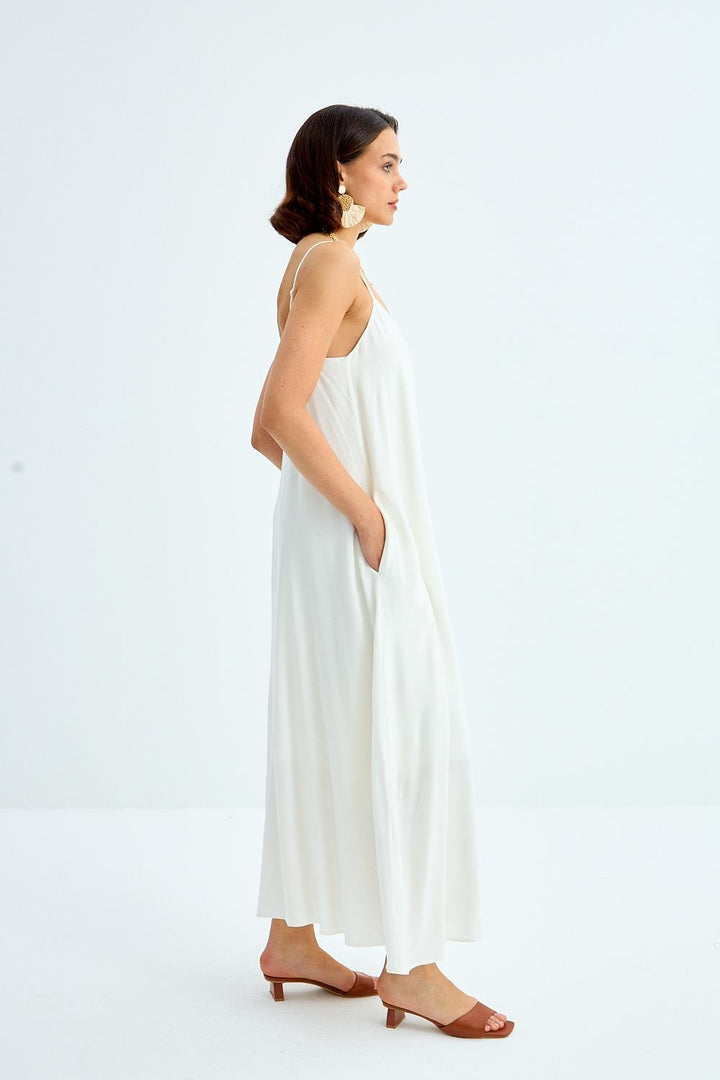 Viscose White Dress