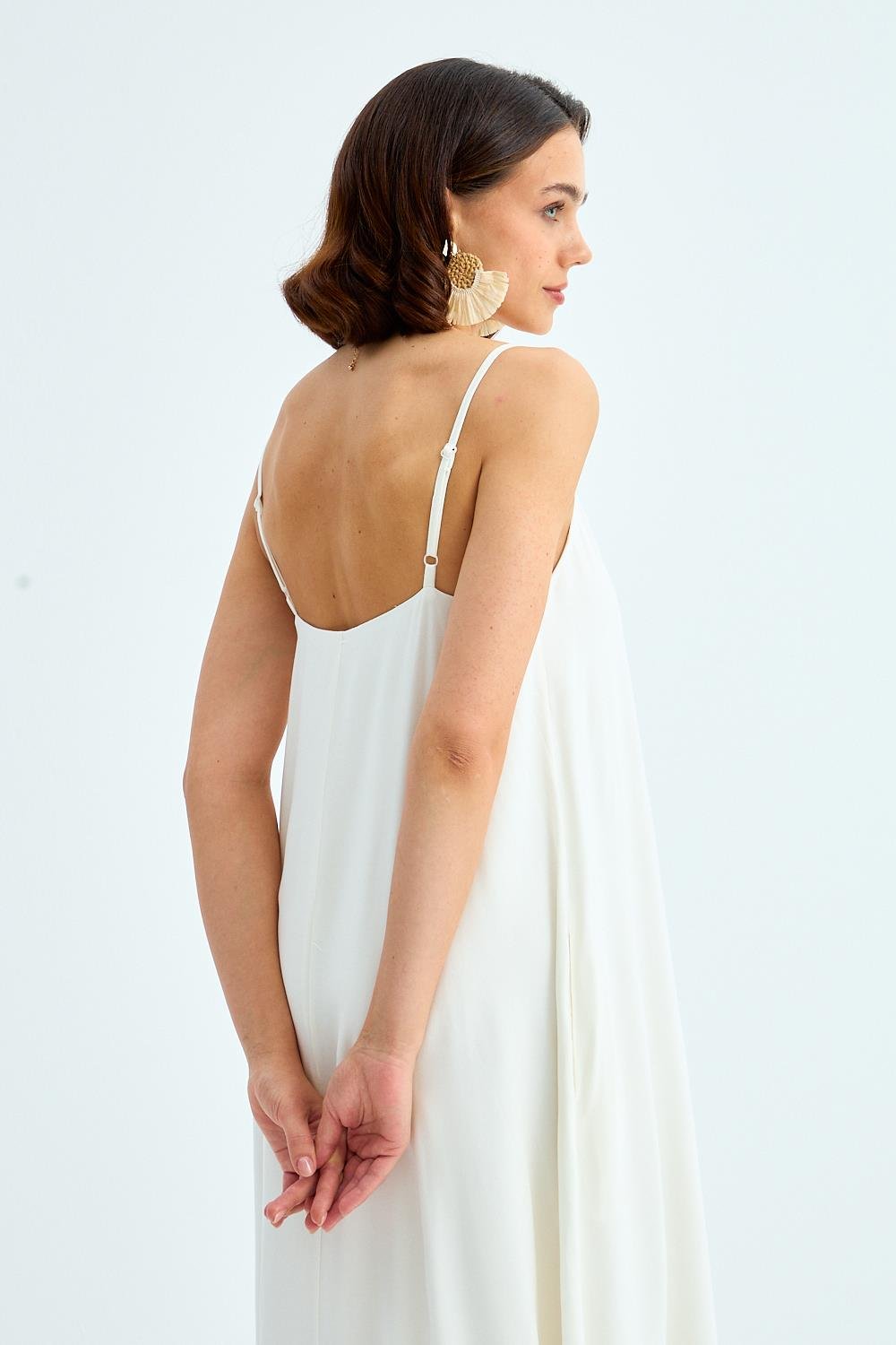 Viscose White Dress