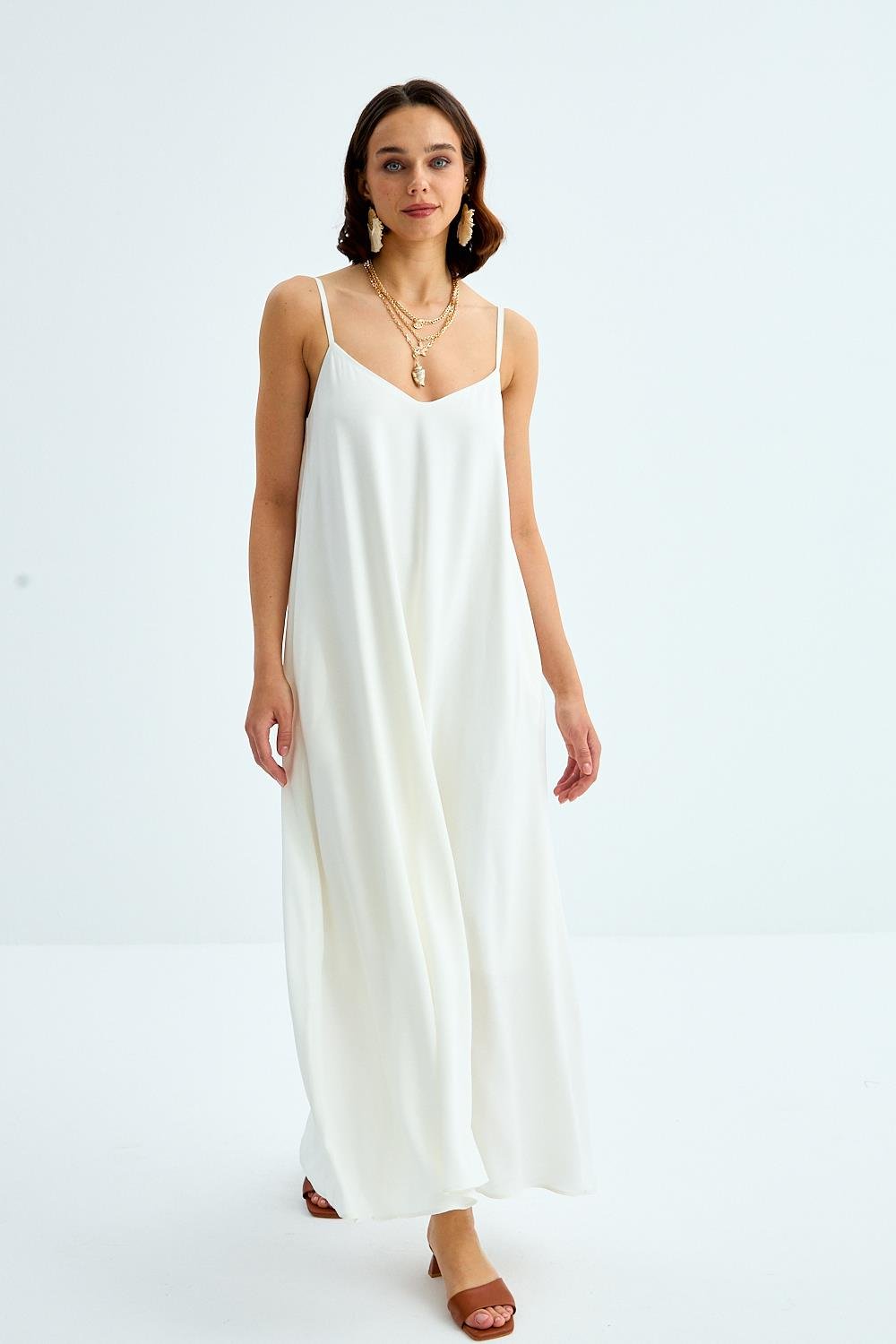 Viscose White Dress