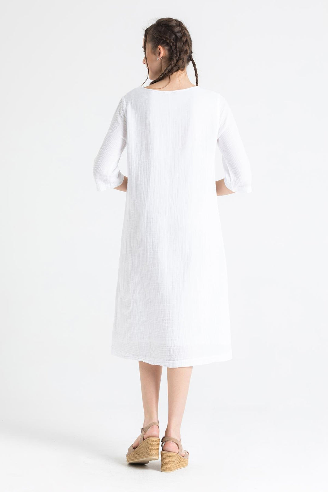 Nova Button Dress-Gauze