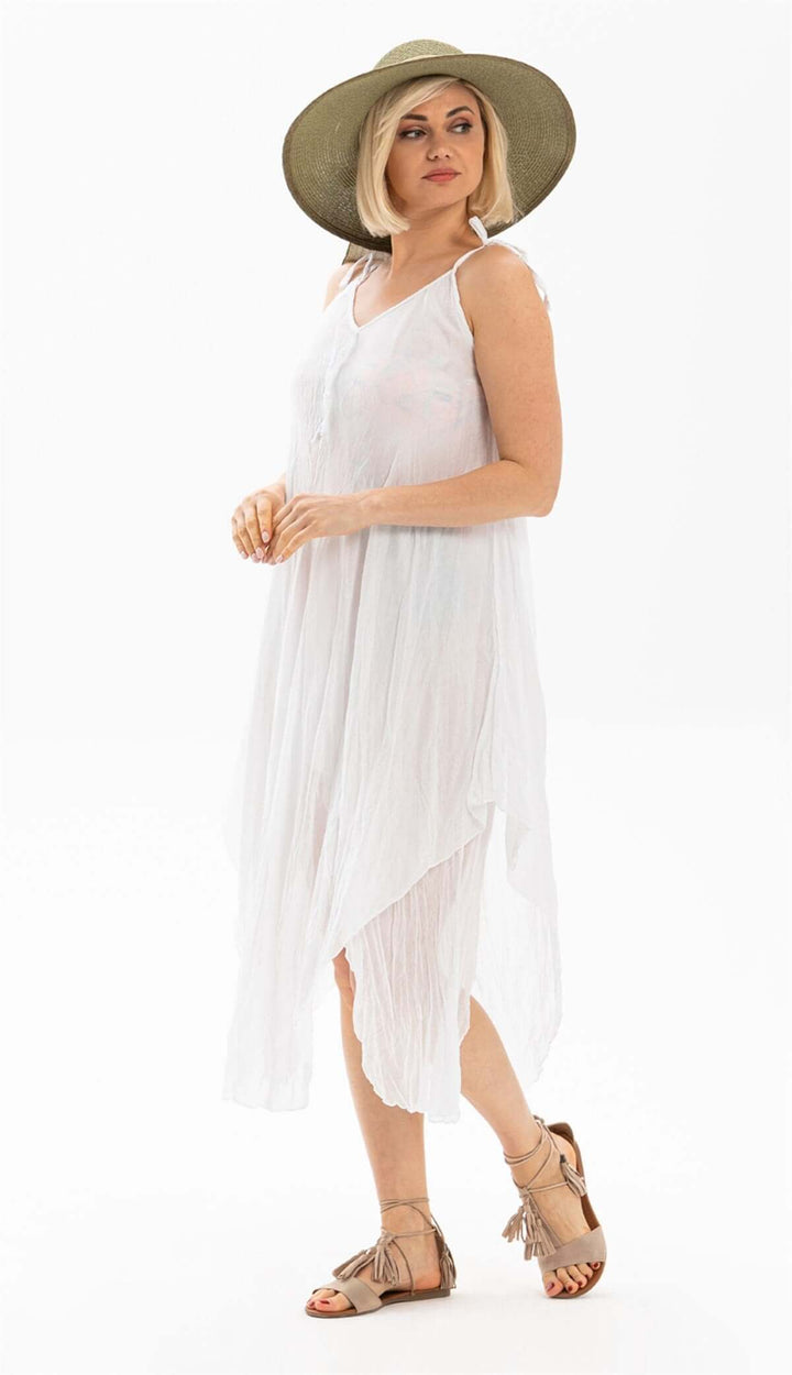 one size white Beach Dress