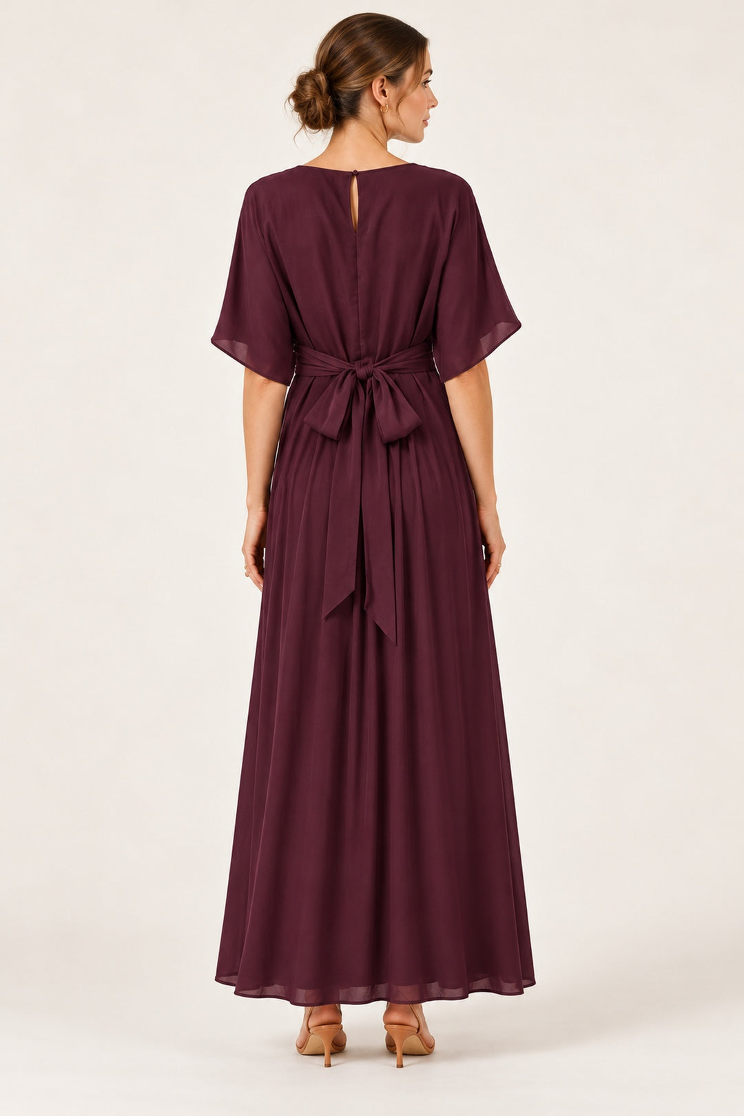 Vino Back Tie Dolman Sleeve Maxi Dress