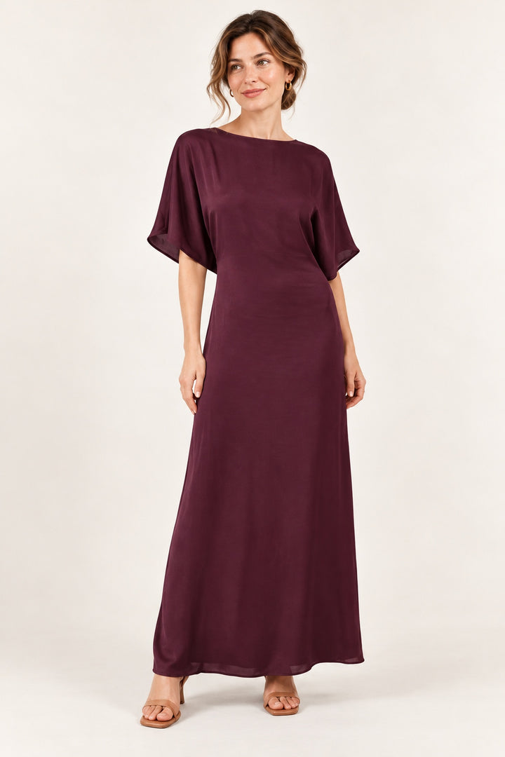 Vino Back Tie Dolman Sleeve Maxi Dress