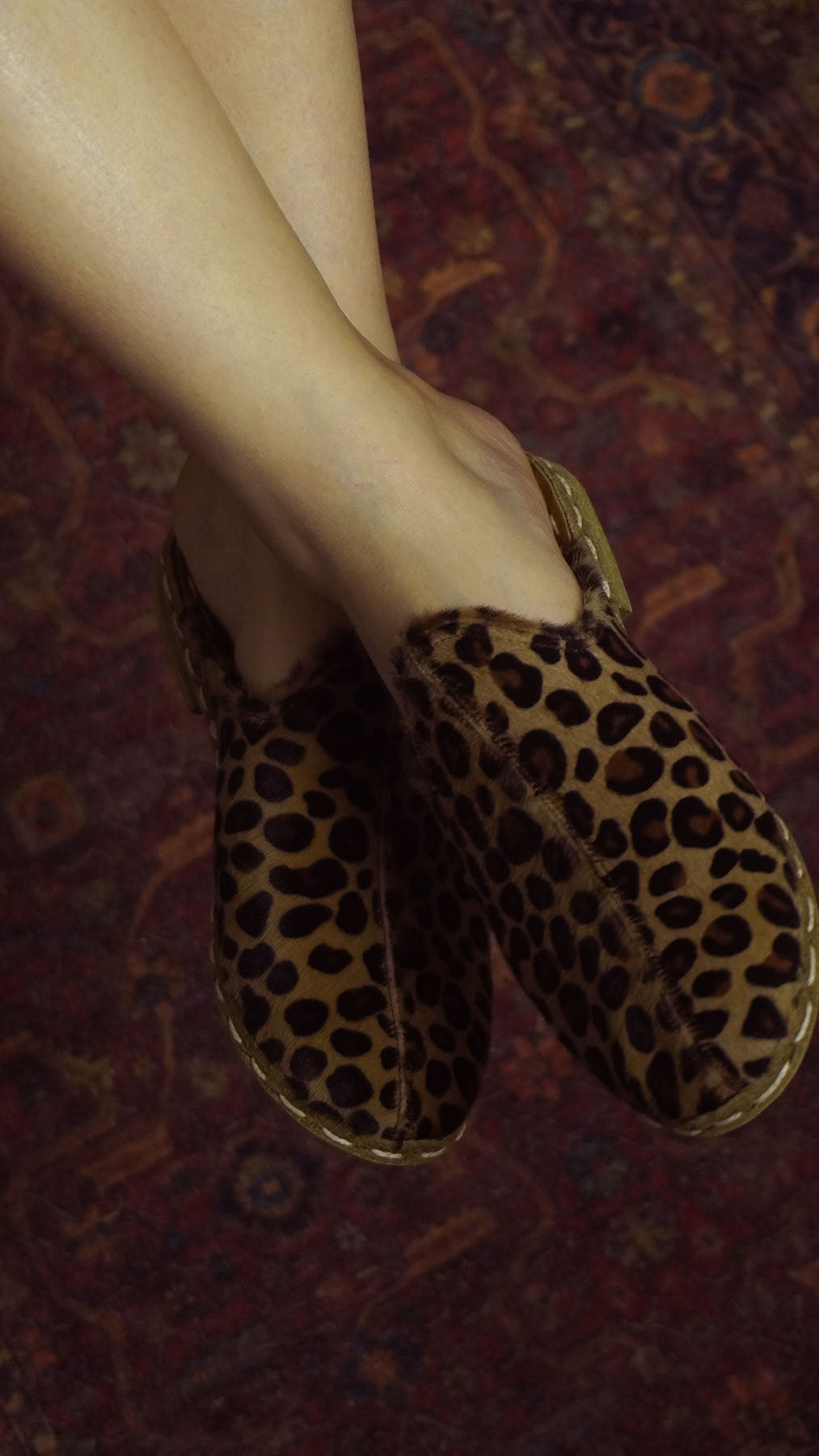 Women's Leopard Flat Mules